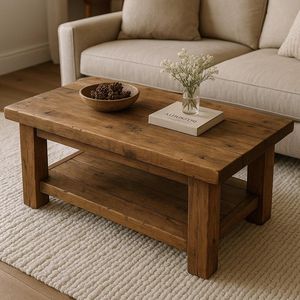 Table basse en bois construite en bois massif offrant une robustesse durable et une présence élégante dans le salon - Product Image 5