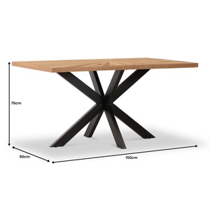 Conjunto de muebles de sala de estar Vintage de lujo moderno, mesa de comedor Industrial Rectangular con parte superior de Mango, pata de Metal plegable, entrada de taller - Product Image 6