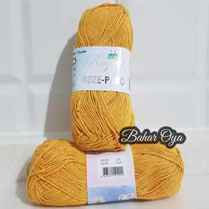 Rozetti Rose-Fil de coton Panç 40104-Motif teint en moutarde antistatique pour broderie tricot à la main tissage et couture - Product Image 1