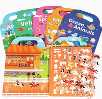 Autocollants en gel pour livre silencieux, jouets éducatifs pour enfants, autocollants de puzzle de dessins animés pour les enfants de 3 à 6 ans