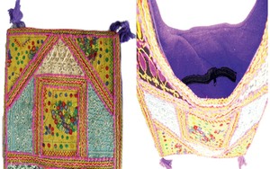 BohoMain Johla, bolso de mano de algodón geométrico Unisex, trabajo artesanal étnico Vintage hecho a mano R, bordado a mano, Asa trenzada, hombro largo - Product Image 2