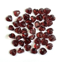 6mm naturel rouge grenat pierre coeur coupe facettes lâche sculpté pierre précieuse pour la fabrication de bijoux pierres précieuses calibrées dans des tailles personnalisées