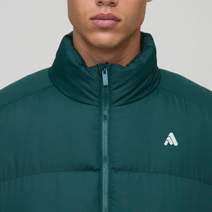 Puffer Jacket Stand Collar Waterproof Windproof Eco-Friendly 100% <b>Polyester</b> Cotton <b>Filling</b> Zipped Front Winter - Product Image 3