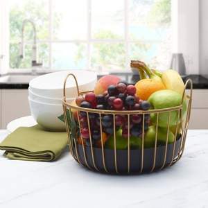 Panier à fruits créatif en fer pour la décoration artistique de la maison et de la cuisine, rehaussant le comptoir avec un design métallique unique - Product Image 3