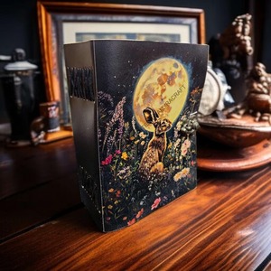 Gran Vintage Grimoire Journal 400 Página Libro de hechizos Sombras Conejo de Pascua Tema Hilo Costura Regalo de Navidad para él Ella - Product Image 4