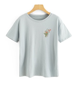 Camisetas Holgadas para Mujer, Estilo Casual Urbano, con Ajuste Holgado y Bordado Personalizado, Hechas de Tela de Punto - Product Image 6