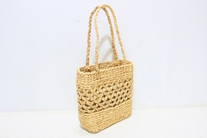 Sacs à main fourre-tout décontractés en paille faits à la main de style plage avec fermeture à glissière Sacs à bandoulière quotidiens en jacinthe d'eau écologiques - Product Image 4