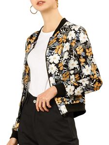 Chaqueta Bomber de satén de seda a la moda informal para mujer de alta calidad, diseño universitario personalizado, forro de nailon ligero para Otoño/Invierno - Product Image 1
