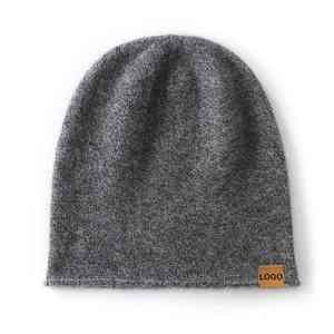 <b>Cashmere</b> <b>Beanies</b> With Suede Tag Custom Warm Knitted Hats for men - Product Image 6