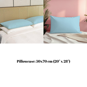 Taie d'oreiller de luxe bleue en polycoton 50x70cm pour hôtel, durable, rectangulaire, motif uni tissé pour usage domestique - Product Image 6