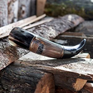 Corne à boire en corne de buffle avec support, étanche, fabrication artisanale, design moderne, Rani Industries RI356, décoration d'intérieur - Product Image 2