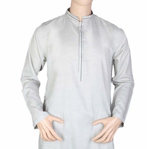 Men's Slim Fit Kurta Shalwar - Fancy - Grey - Product Image 3