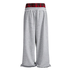 Pantalons de survêtement amples pour hommes, de haute qualité, 100% coton biologique, décontractés, taille haute, double ceinture, tricotés pour unisexe - Product Image 5