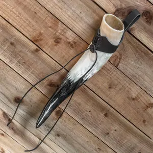 ที่ใส่เครื่องดื่มแบบฮอร์นสีธรรมชาติขัดเงาสามารถปรับแต่งได้สำหรับงานปาร์ตี้ในร้านอาหารใช้สำหรับเสิร์ฟเบียร์ไวน์ - Product Image 1