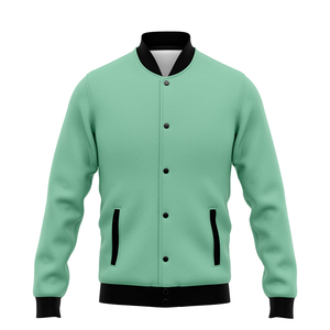 เสื้อแจ็คเก็ตแฟชั่นบุผ้าควิลท์ ปักลายเชนิลล์แบบกำหนดเอง สไตล์เลตเตอร์แมน สำหรับผู้ชาย แจ็คเก็ตเบสบอลกันลม ผ้าขนสัตว์ - Product Image 1