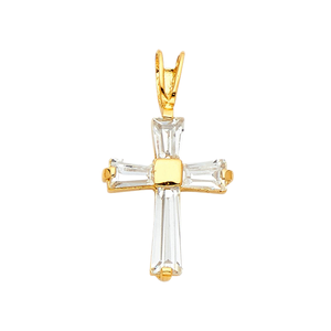 Personalizado 14K chapado en oro amarillo pulido religioso cristiano Cruz colgante moda circón piedra niños Aleación de Metal hecho - Product Image 1