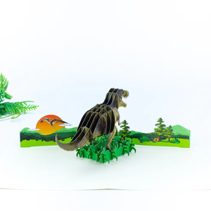 Tarjetas de felicitación de animales emergentes 3D personalizables, manualidades de papel para ocasiones especiales, festivales, KIRICARD AN014 Digital - Product Image 1