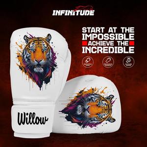 Gants de boxe en cuir personnalisés pour le MMA, le sparring et le kickboxing, fermeture à crochets et boucles, gants d'entraînement de gym unisexes. - Product Image 6