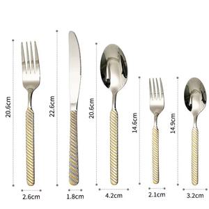 Juego de cubiertos de plata de nuevo diseño para fiesta Juego de cubiertos portátil de vajilla de acero inoxidable - Product Image 6