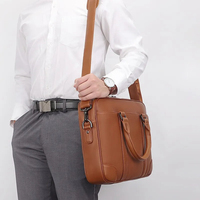 Sac messager pour ordinateur portable, grand format, imperméable, vintage, personnalisé, en cuir véritable, léger, portable, pour hommes, pour les voyages et les affaires