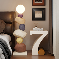 Lampe de sol en résine de pierre créative postmoderne HJ HOME avec commande tactile, hauteur réglable, éclairage LED pour salon, décoration intérieure