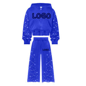 Venta caliente Hombres Rhinestone Sweatsuits calidad superior nuevo diseño última llegada alto exigente precio al por mayor Rhinestone Sweatsuit - Product Image 6