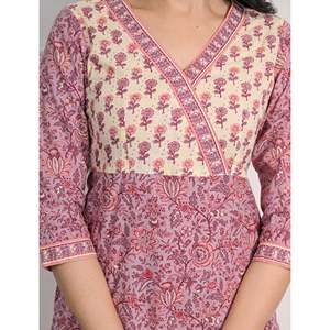 Purple <b>Printed</b> Cotton <b>Block</b> Pant Set of 2 Salwar Kameez Clothing - Product Image 2