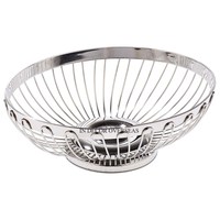Corbeille à pain et fruits moderne créative en argent brillant poli de qualité supérieure fabriquée en métal de forme ronde aspect attrayant