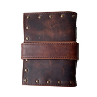 Carnet de notes vintage en cuir fait main, livre des ombres, couverture marron, unisexe, couverture souple antique, personnalisé, 200 pages à bords festonnés, cadeau