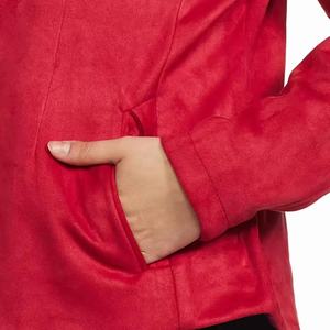 Chaquetas de bombardero de lana roja de alta calidad para mujer, ropa de calle de manga larga, nueva mejor oferta de otoño, chaqueta de moda para mujer - Product Image 6