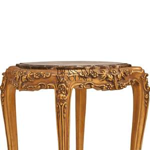 Mesa Auxiliar Hexagonal de Lujo con Tapa de Mármol Emperador Oscuro y Patas Barrocas Talladas a Mano con Hoja de Oro Ornamentada para Decoración de Palacios - Product Image 6