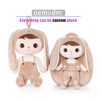 Sac à dos d'école en peluche personnalisé à faible MOQ avec poupée en peluche pour filles