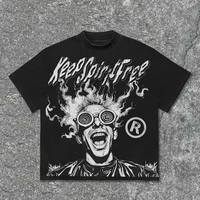 Service OEM personnalisé, T-shirt unisexe surdimensionné en coton lourd 100% tricoté, délavé à l'acide, de haute qualité, pré-rétréci, 300g, col rond