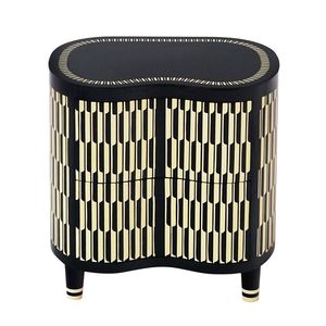 Ensemble de canapés en incrustation d'os tradition artisanale Table de chevet personnalisée et florale Cabinet Incrustation d'os Salon de l'Inde - Product Image 1