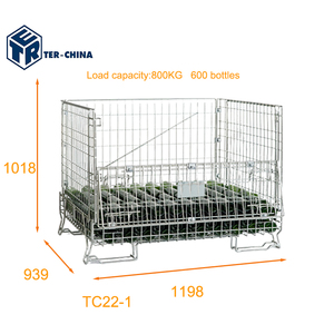 Conteneur en treillis métallique galvanisé pliable de taille moyenne TER TC22-1 <span class=keywords><strong>Bordeaux</strong></span>, capacité de 600 bouteilles, capacité de 800 kg pour le stockage du vin et des marchandises - Product Image 4