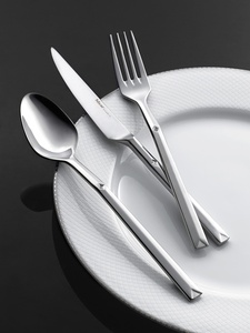 Ensemble de couverts en acier inoxydable de qualité supérieure, finition miroir moderne, fourchette, cuillère, couteau pour hôtel, restaurant, repas à domicile et cadeaux - Product Image 2