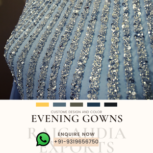 Vestido de noche blanco de Reina para mujer, elegante vestido largo de sirena para boda, cuentas de trabajo, venta al por mayor en la india, novedad de primavera 2022 - Product Image 5