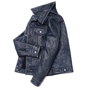 Nueva chaqueta de cuero de piel de vaca para hombre, chaquetas de cuero genuino natural de primavera para motocicleta, abrigo corto ajustado, chaquetas para el S-6XL - Product Image 5