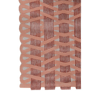 Alfombra de Lana y Viscosa Tejida a Mano Jaipur Wunderkammer Beige Marrón con Patrón Geométrico Abstracto para el Hogar, Pasillo, Modelo Rectangular-Top-115 - Product Image 4