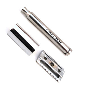 Maquinilla de Afeitar Clásica de Doble Filo, Maquinillas de Afeitar de Seguridad Resistentes con Mango Corto para Hombre, Afeitado en Húmedo, Logotipo Personalizado Intercambiable - Product Image 1