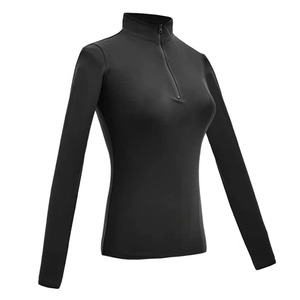CHRLEISURE Yoga Shirts Long Sleeve Sport Top With Zipper Solid Slim Elastic <b>Running</b> Shirt for Women Zip up Sleeve Sports Jacket, - Product Image 6