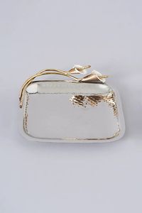 Bandeja y Plato Moderno con Diseño de Hojas para Servir Ensaladas y Frutas, Decoración de Mesa para Bodas, Regalo de Navidad en Dorado y Plateado - Product Image 3