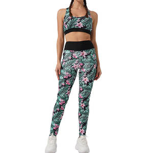 Servicio OEM Ropa profesional Tallas grandes Mujeres Sublimación Yoga Set Transpirable Secado rápido Mujeres Sublimación Yoga Set - Product Image 2