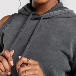 Eco Friendly <b>Women's</b> Crew Neck Pullover Sweatshirt Casual Long Sleeve Cotton Streetwear Knitted Drop Shoulder Custom - Product Image 6