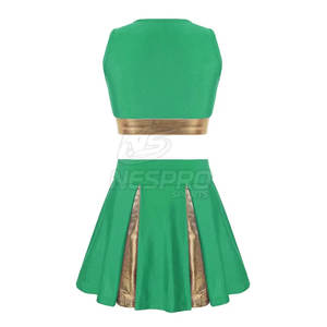 Vente directe d'usine, ensembles d'uniformes de cheerleading sans manches pour femmes, nouveau style, vêtements de sport, 100% polyester, haute qualité, service OEM - Product Image 2