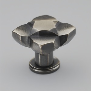 Perilla de puerta negra rústica con textura martillada irregular Artesanal que ofrece acento decorativo para interiores - Product Image 6