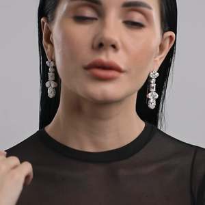 ต่างหูเพชรหลากสีสีสีทองขาว18K ทรงห้อยประดับห้องแล็บต่างหูโมนาโกสุดหรูเหมาะสำหรับเป็นของขวัญครบรอบ OEM - Product Image 2