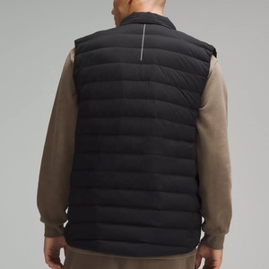 Custom Logo <b>Men's</b> Sleeveless Puffer Vest Thickened Soft Winter <b>Jacket</b> With Stand Collar and Zipper Pocket for Outdoor Wear - Product Image 3