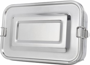 Meilleures ventes : Boîte à lunch rectangulaire en acier inoxydable avec couvercle, capacité 1-3L, compatible lave-vaisselle, pour la préparation des repas et les voyages - Product Image 3