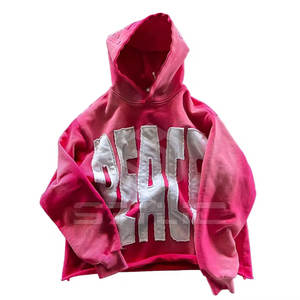 Sweat à capuche en coton mélangé de qualité supérieure, délavé à l'acide, broderie usée, best-seller, sweat à capuche délavé à l'acide pour homme - Product Image 1